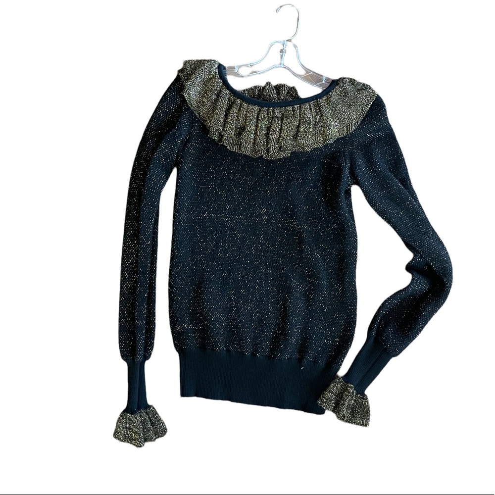 Yves Saint Laurent Tinsel Knit Pullover Sweater Russian Fantasy 70s Vintage